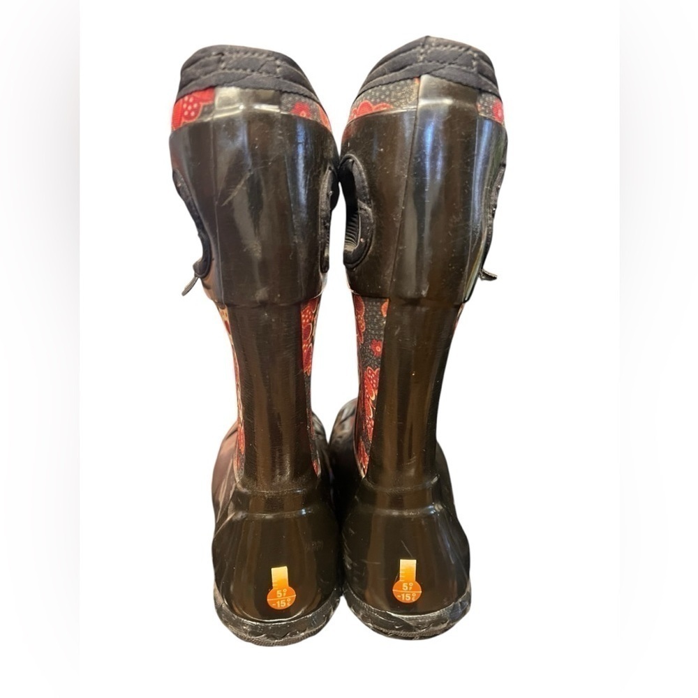 BOGS North Hampton Kaleidoscope Boot Winter Snow Red Black Floral Youth Girls 3 - Picture 5 of 10